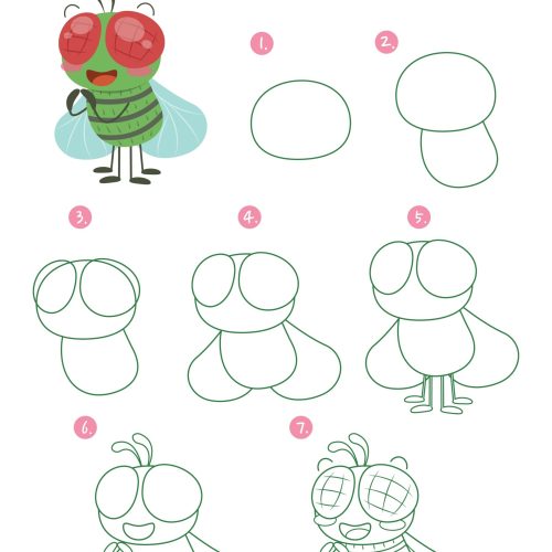 How,To,Draw,A,Fly,Vector,Illustration.,Draw,A,Fly