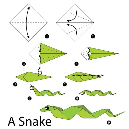 Step,By,Step,Instructions,How,To,Make,Origami,A,Snake.