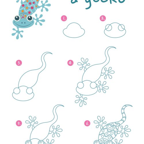 How,To,Draw,A,Gecko,Vector,Illustration.,Draw,A,Lizard