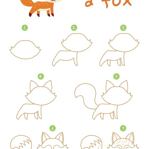 How,To,Draw,A,Fox,Vector,Illustration.,Draw,A,Fox