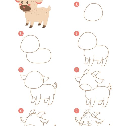 How,To,Draw,A,Goat,Vector,Illustration.,Draw,A,Goat